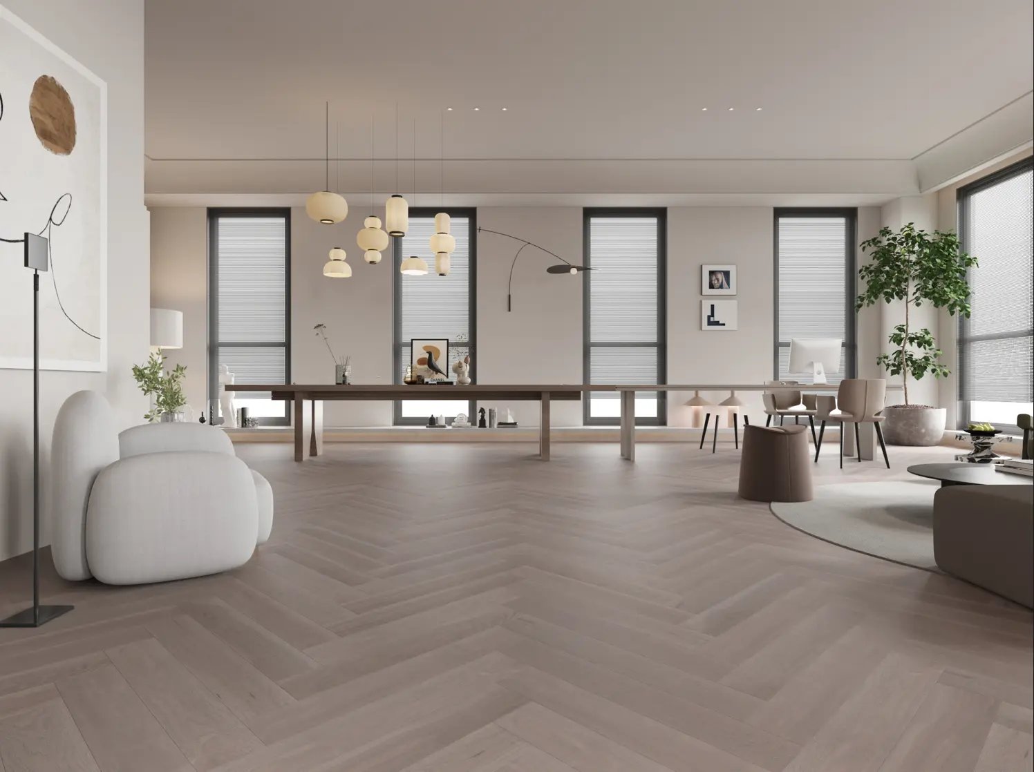 Herringbone hardwood flooring Edmonton